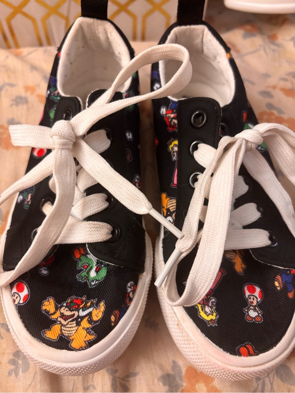 Super Mario Canvas Sneakers with White Laces